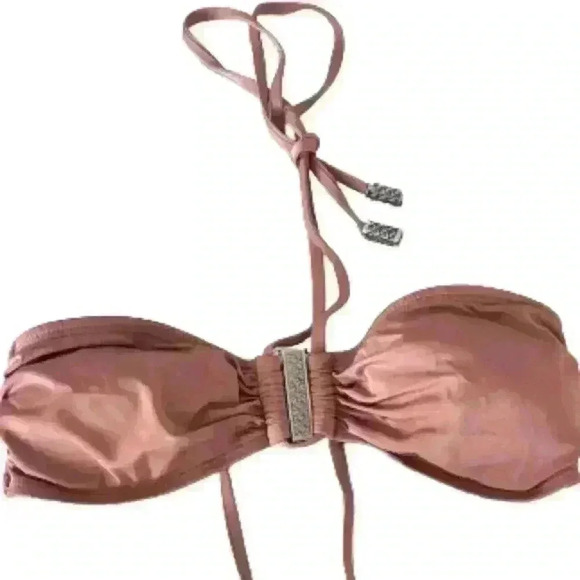 H&M BIKINI  METALLIC PINK TOP SIZE 6 - Picture 8 of 8